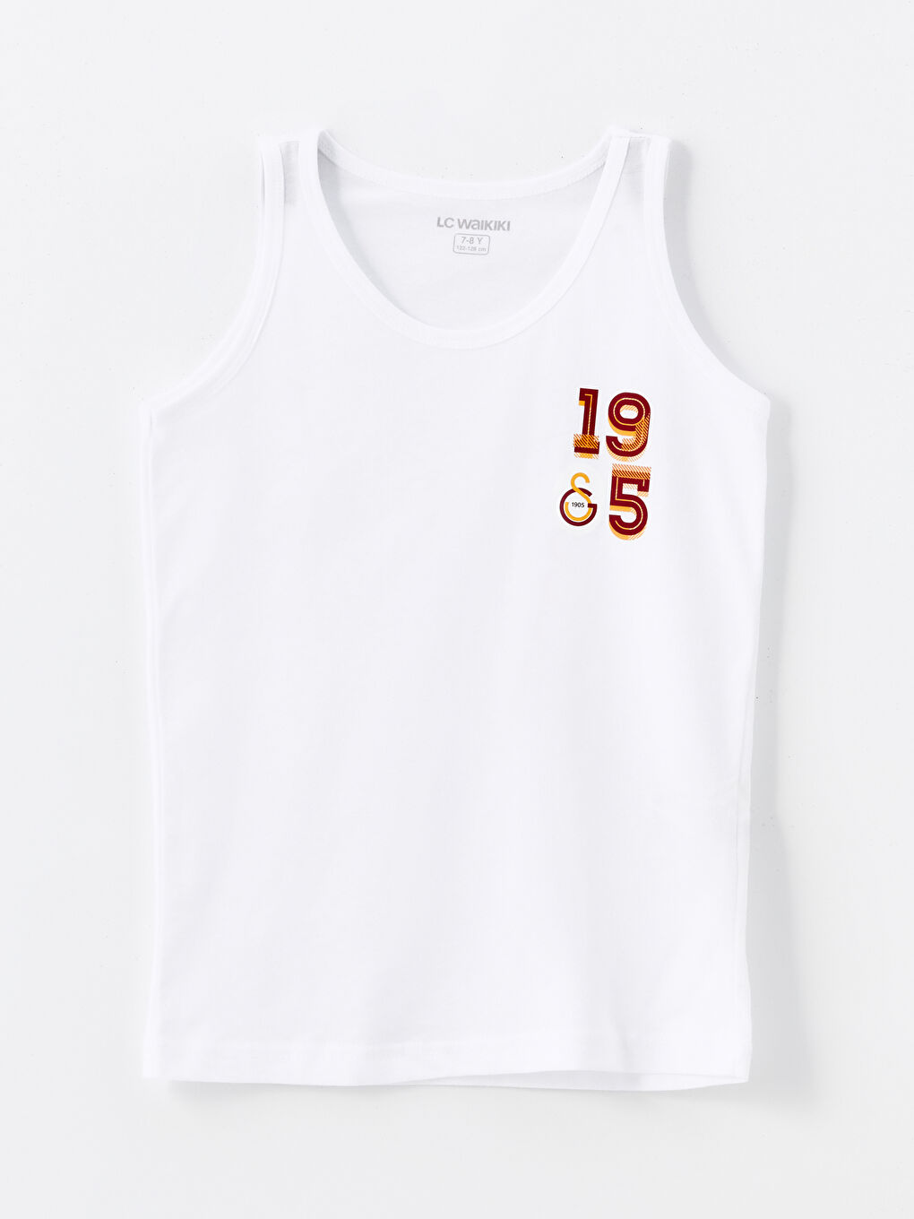 Beyaz Bisiklet Yaka Galatasaray Baskılı Erkek Çocuk Atlet 2'li-2