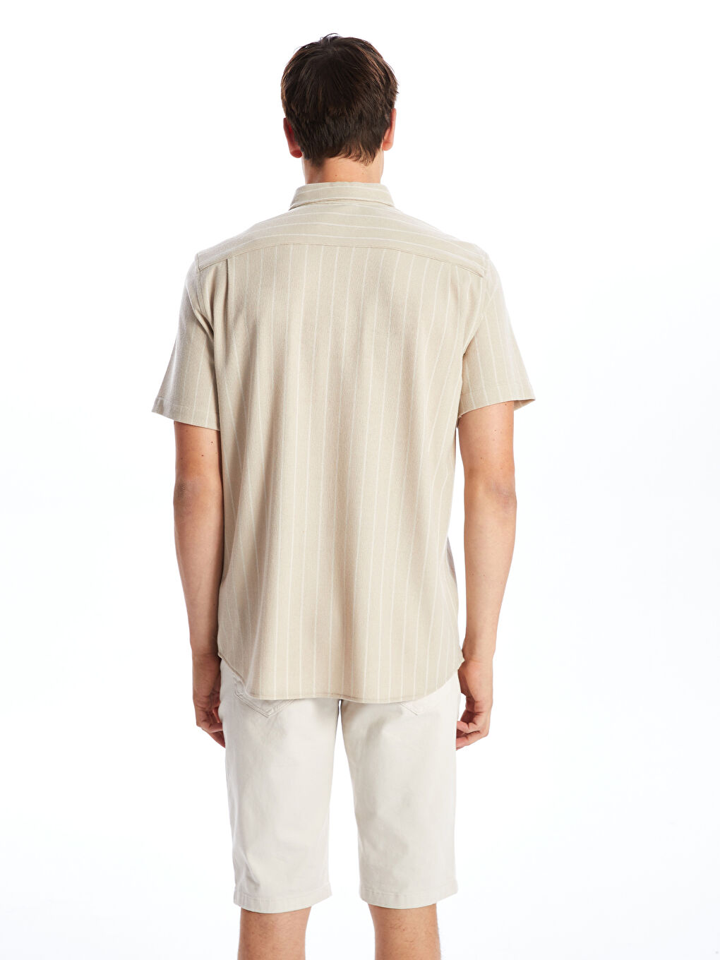 Regular Fit Short Sleeve Striped Men's Shirt -S4O860Z8-LE8