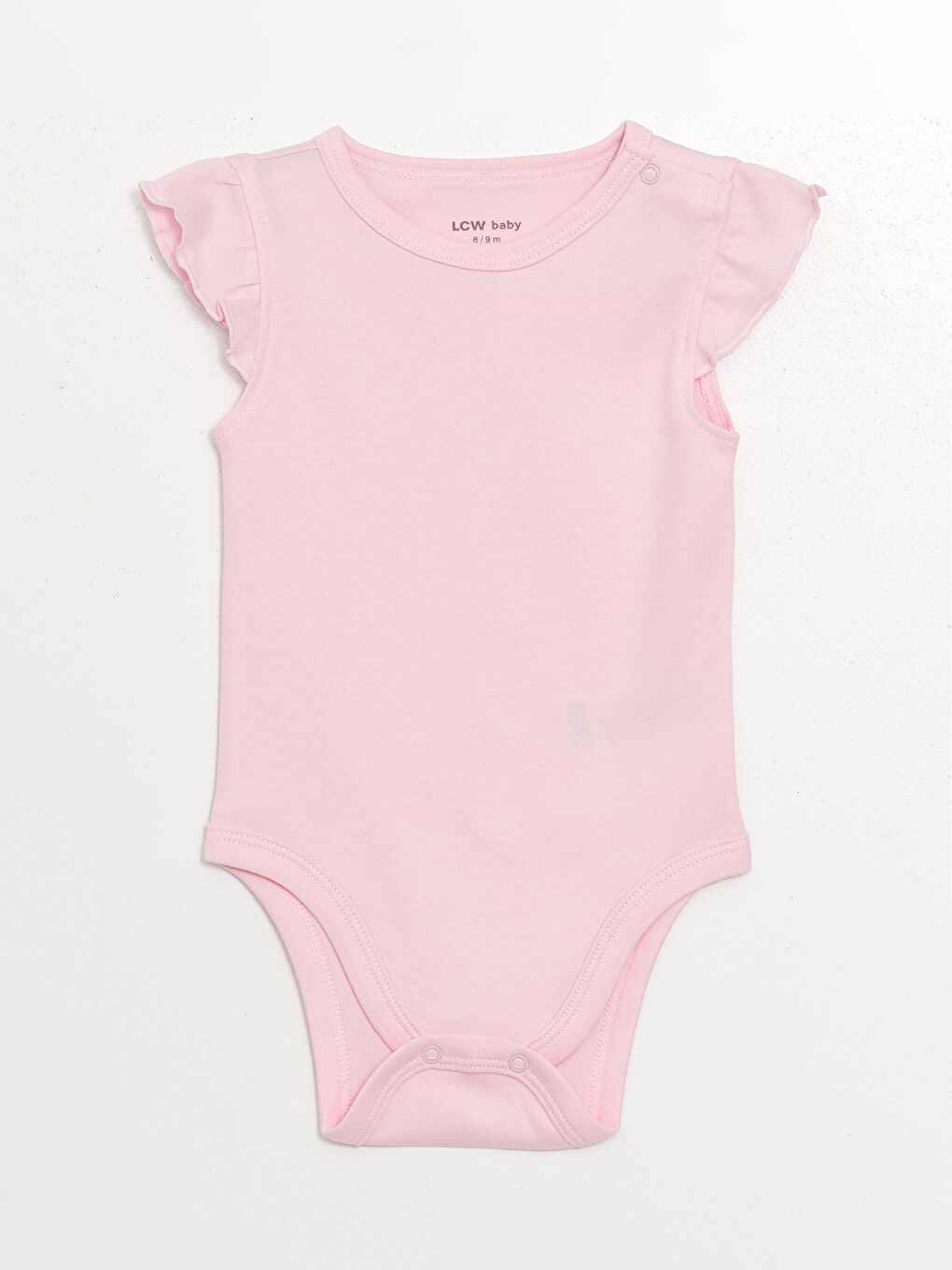 LCW baby Pembe Bisiklet Yaka Basic Kız Bebek Çıtçıtlı Body 2'li - 3