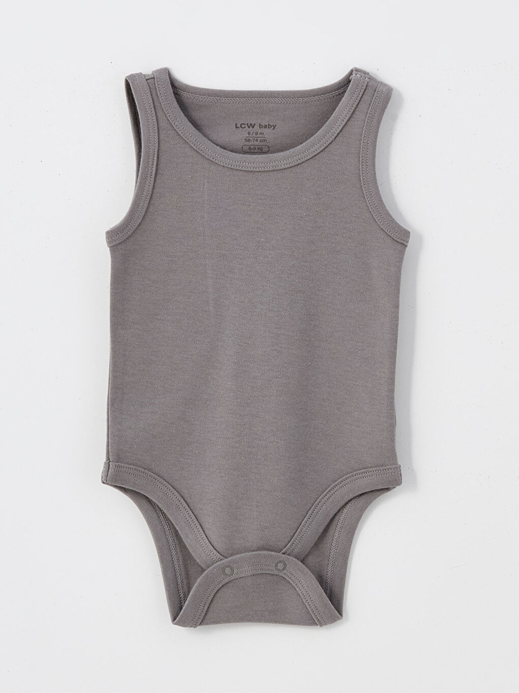 LCW baby Krem Rengi Bisiklet Yaka Basic Erkek Bebek Çıtçıtlı Body 2'li - 1