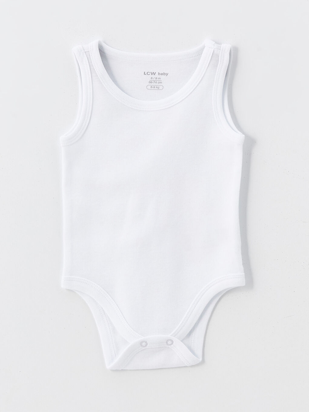 LCW baby Krem Rengi Bisiklet Yaka Basic Erkek Bebek Çıtçıtlı Body 2'li - 3