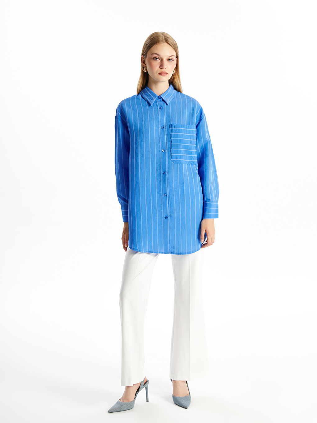 Standard Fit Straight Flared Women's Trousers -S4O880Z8-J5E