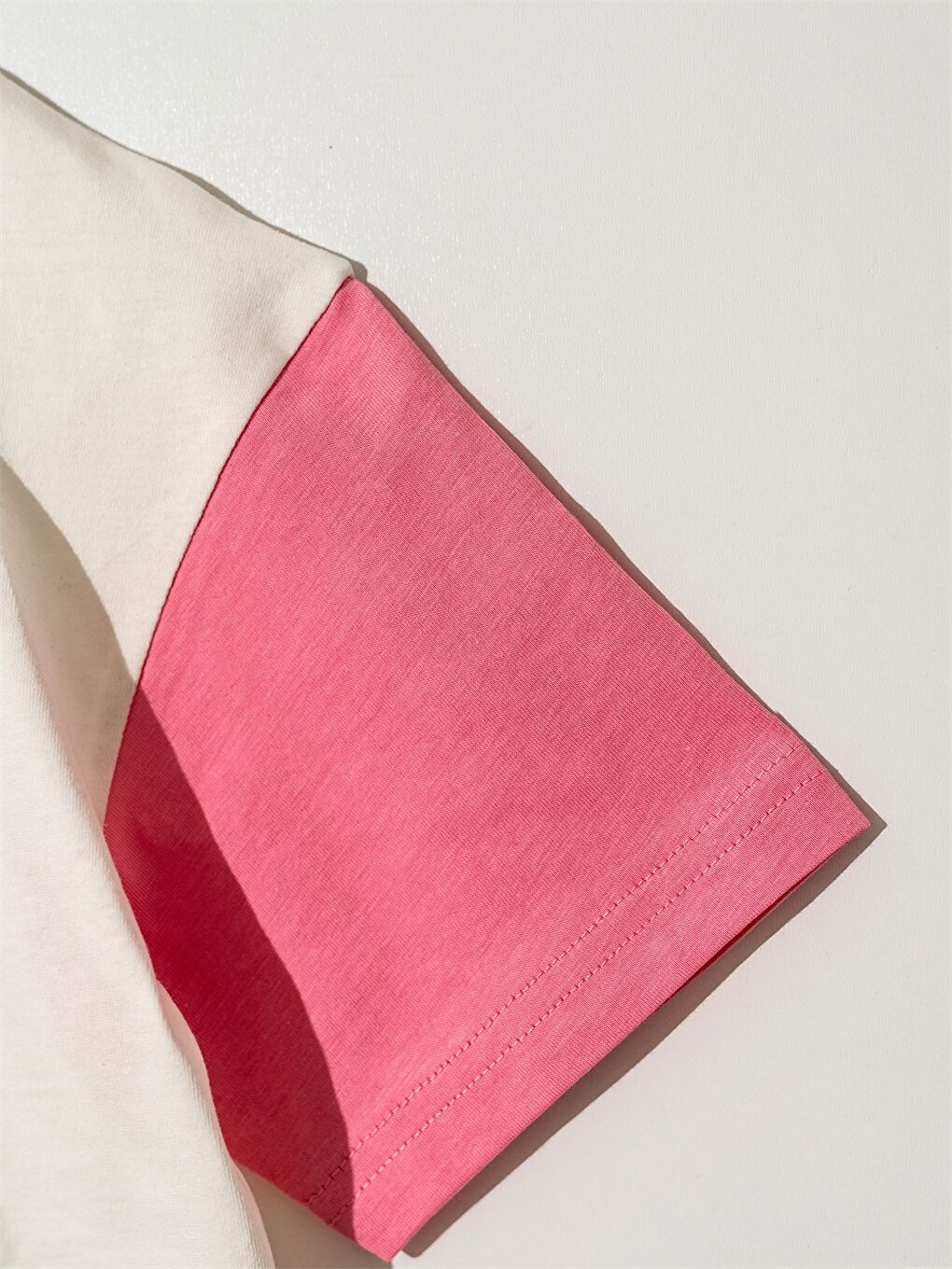 Pembe Bisiklet Yaka Baskılı Kız Çocuk Tişört-3