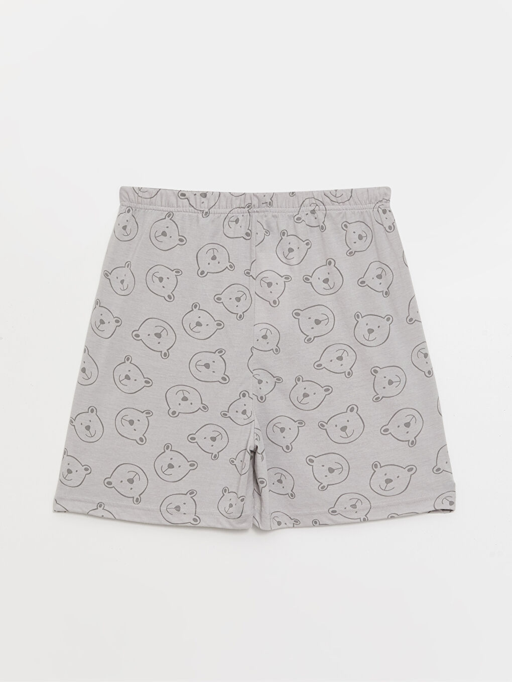 Gri Beli Lastikli Baskılı Kadın 2'li Şort-2