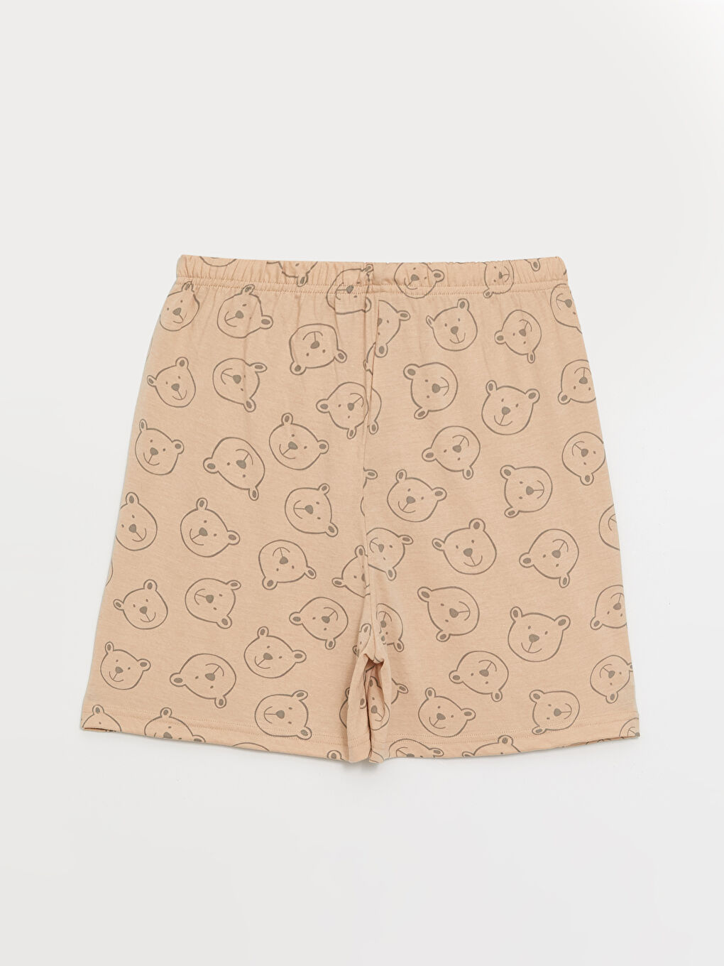 Gri Beli Lastikli Baskılı Kadın 2'li Şort-4