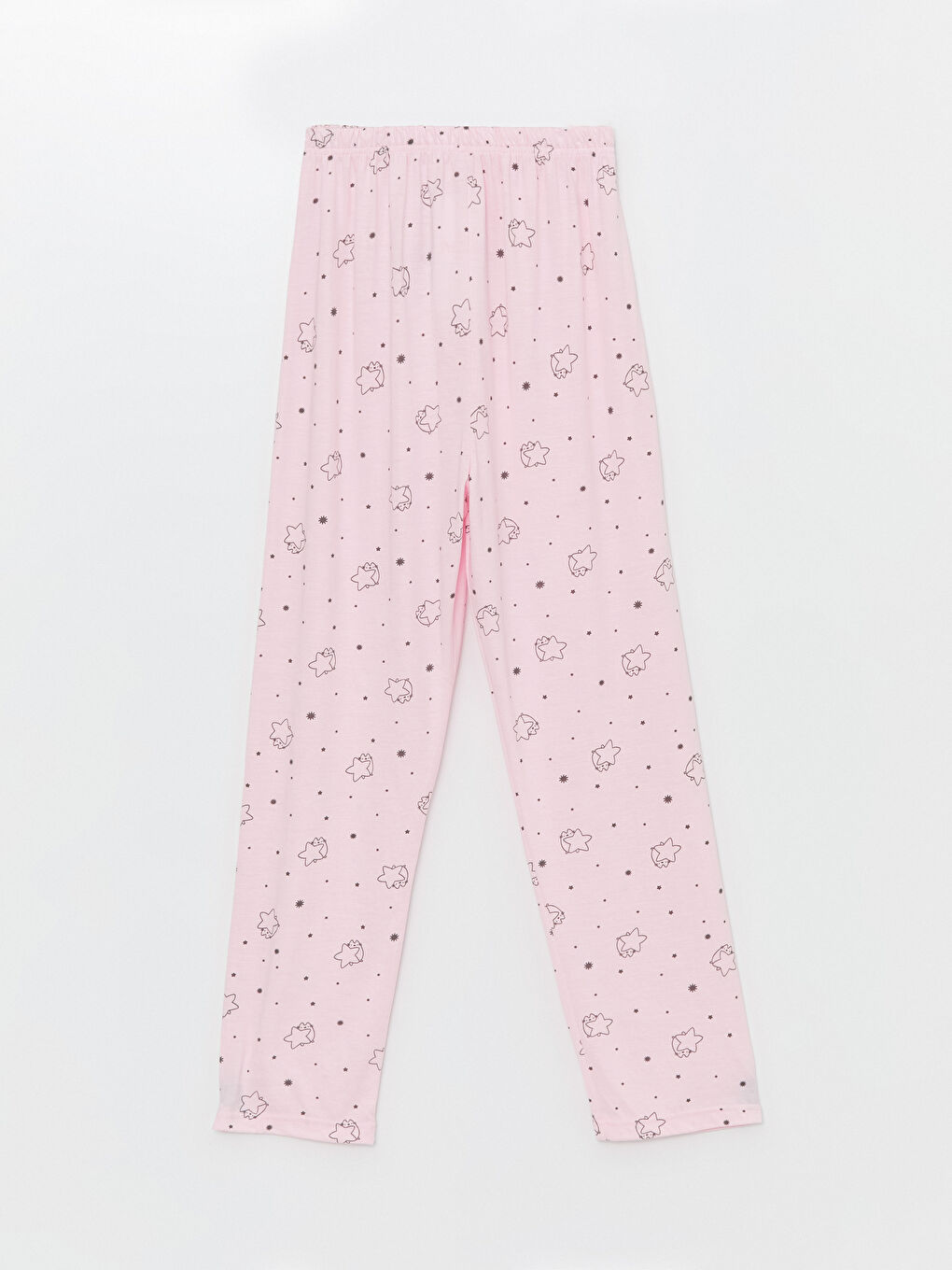 Path-y Pembe Beli Lastikli Baskılı Kadın Pijama Alt