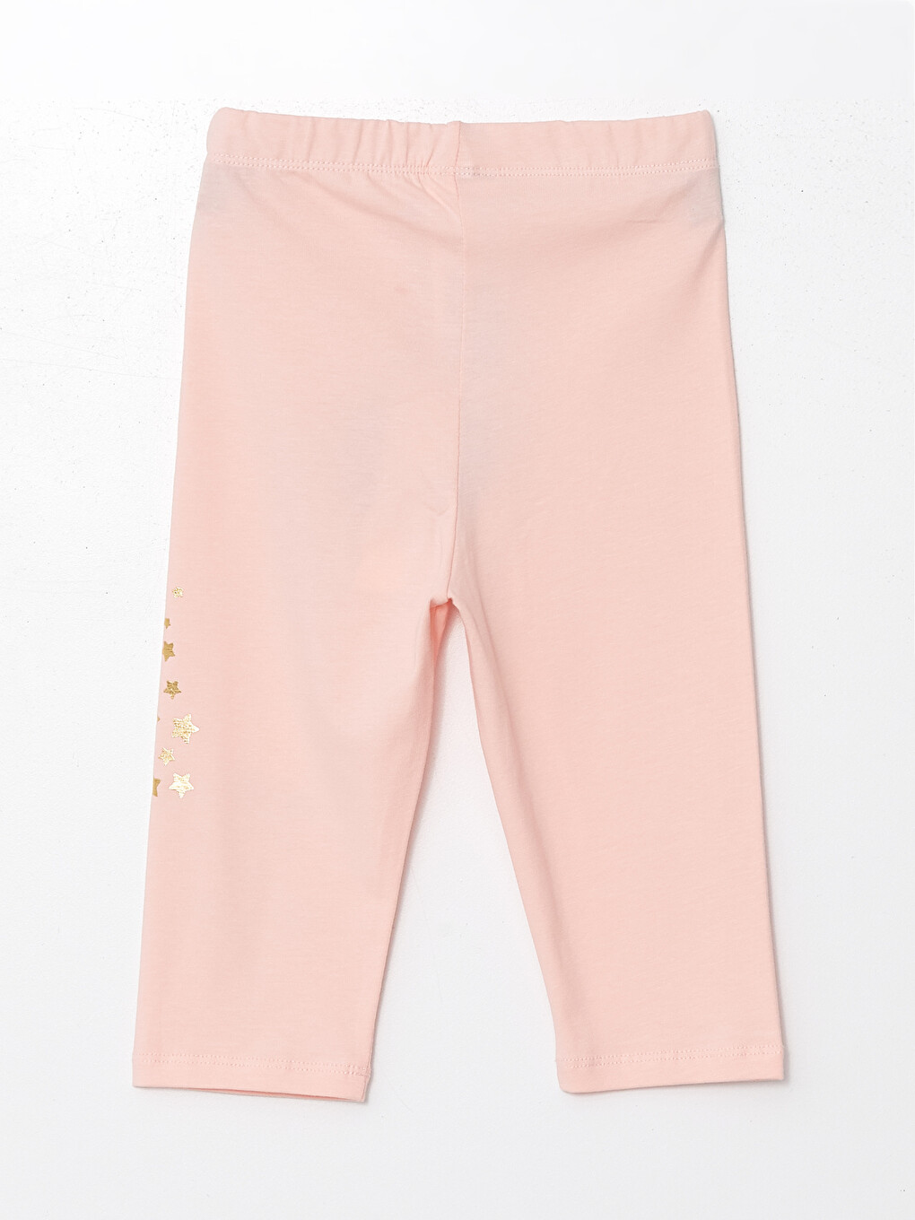 Pembe Beli Lastikli Baskılı Kız Çocuk Tayt-1