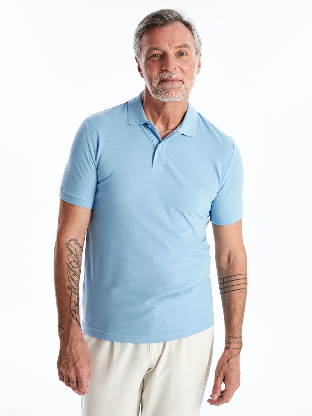 Polo Neck Short Sleeve Pique Men's T-Shirt -S52213Z8-FFS