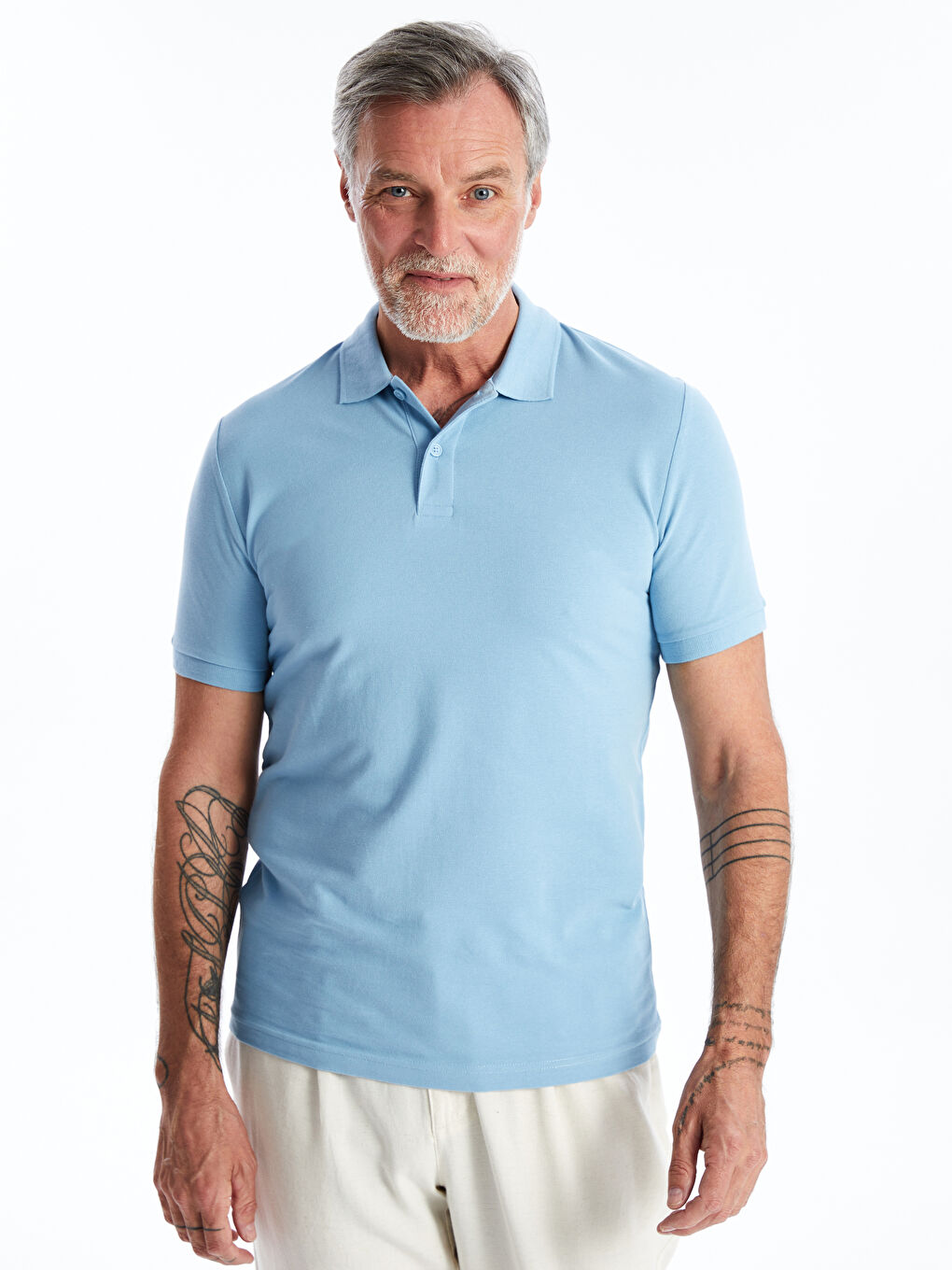 Polo Neck Short Sleeve Pique Men's T-Shirt -S52213Z8-FFS