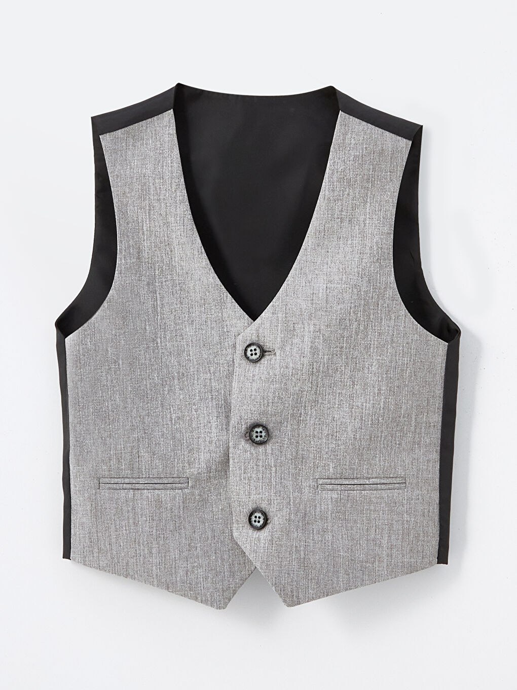 Gri V Yaka Erkek Bebek Yelek