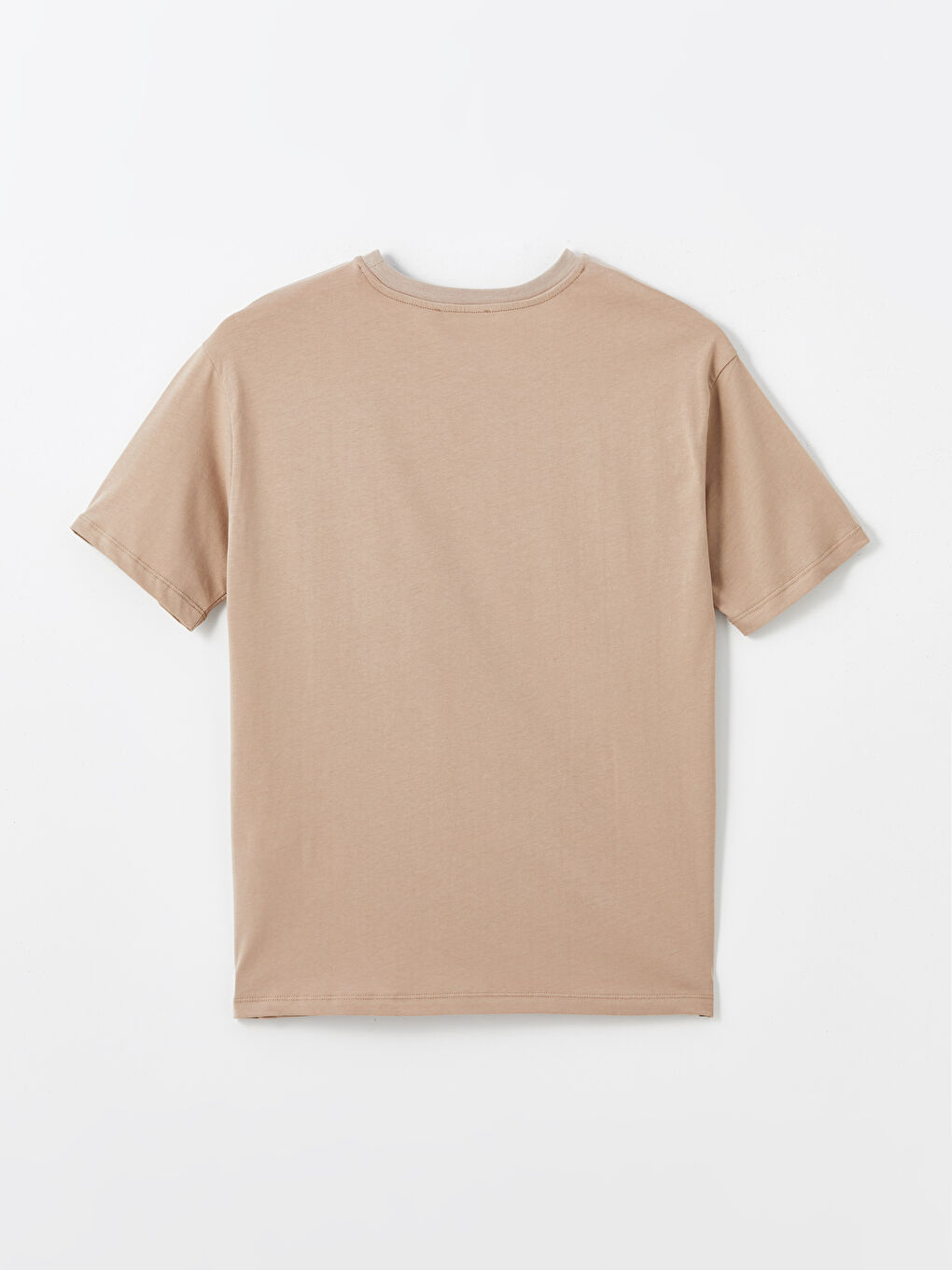 Kahverengi Bisiklet Yaka Baskılı Kısa Kollu Kadın Tişört-5