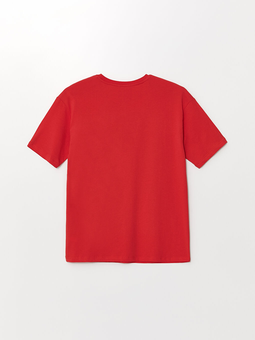 Kırmızı Bisiklet Yaka Baskılı Kısa Kollu Kadın Tişört-5