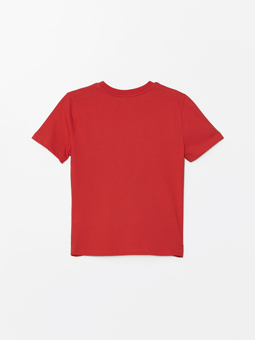 Kırmızı Bisiklet Yaka Baskılı Kısa Kollu Kadın Tişört-5