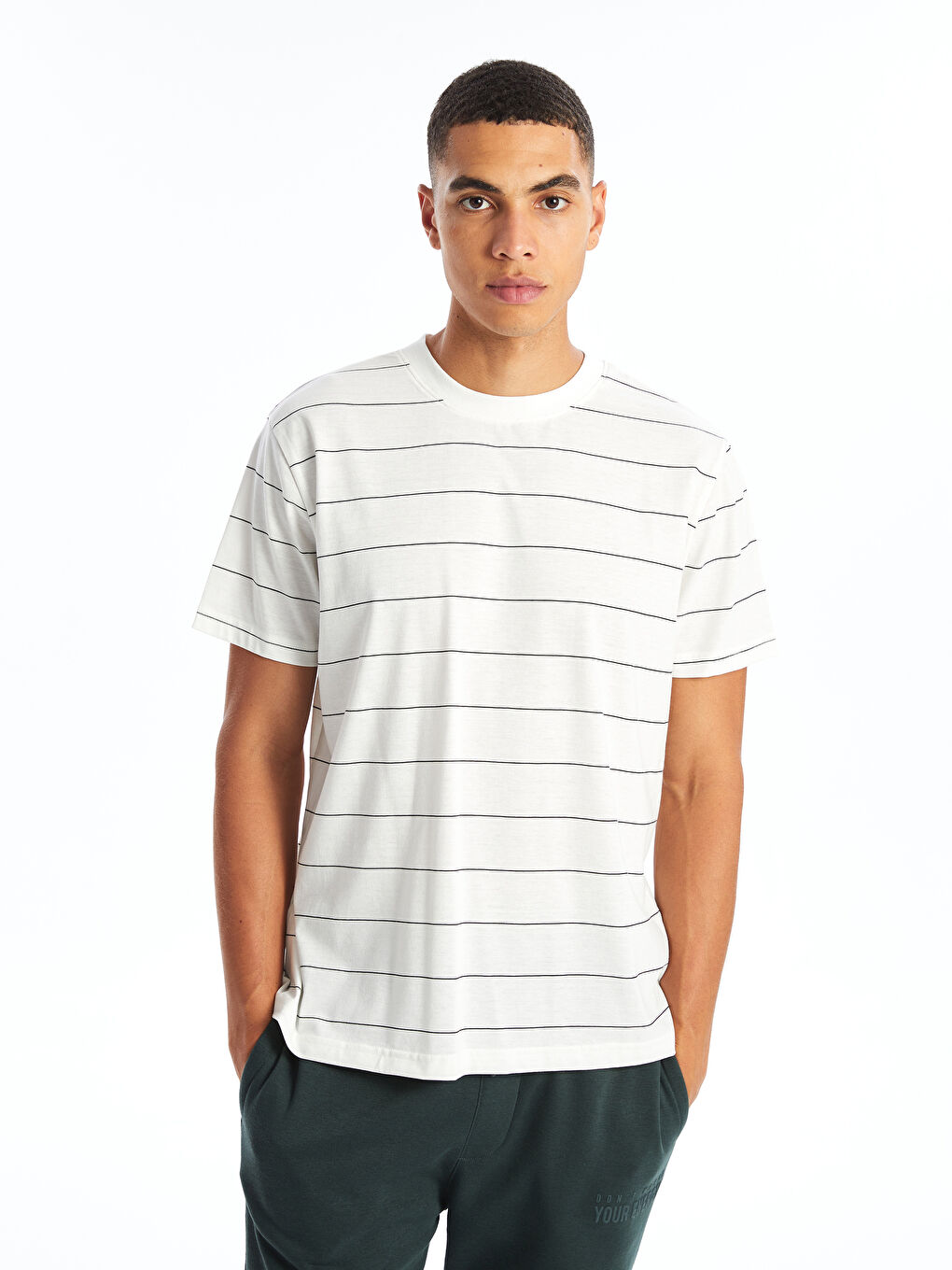 Crew Neck Short Sleeve Striped Men's T-Shirt -S4OA86Z8-LEG