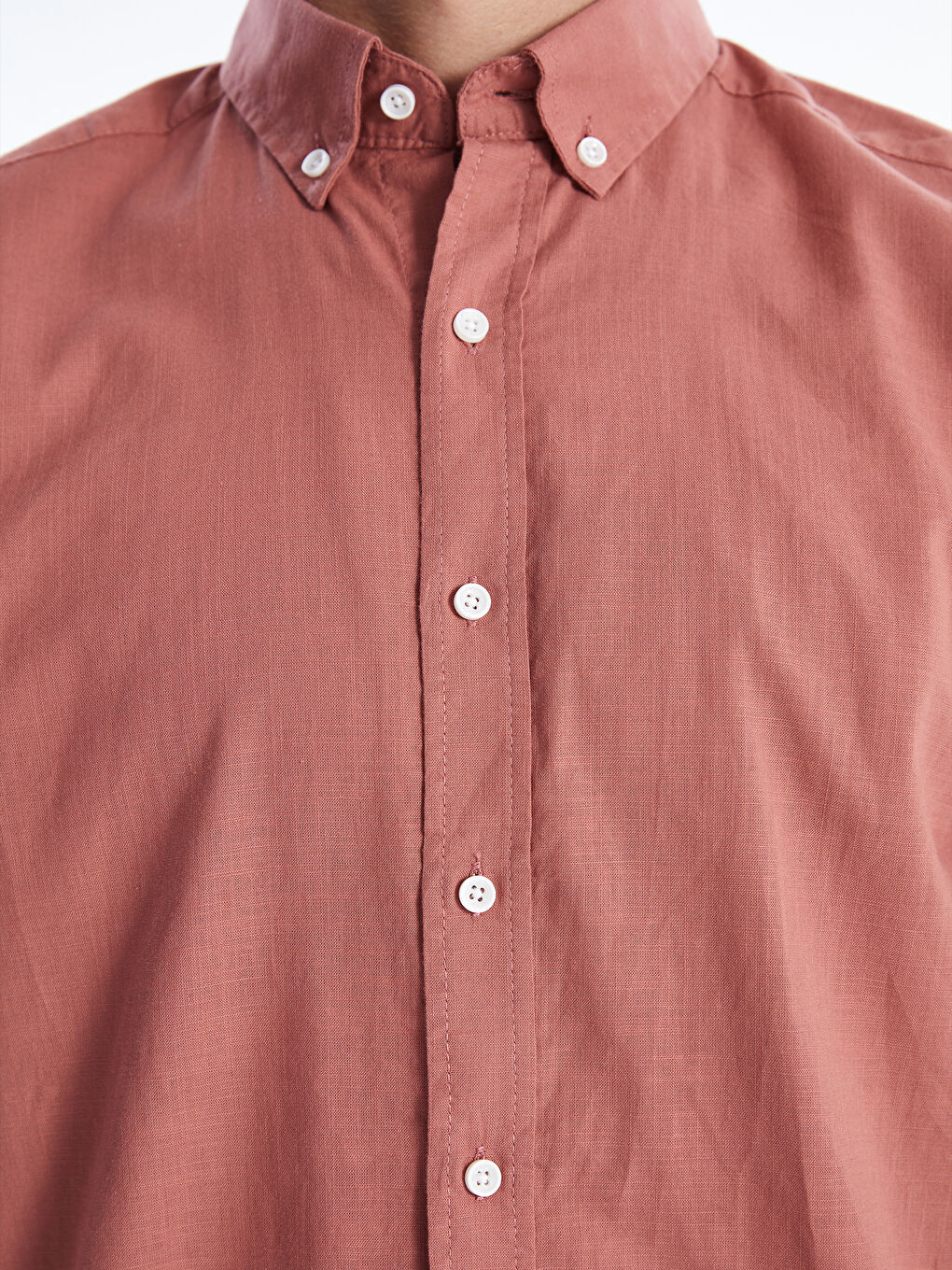 Regular Fit Long Sleeve Poplin Men's Shirt -S4OC30Z8-J3W