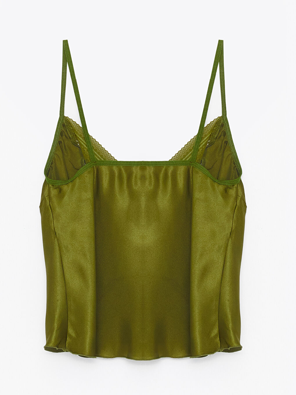 Haki Askılı Nakışlı Kadın Şortlu Pijama Takım-2