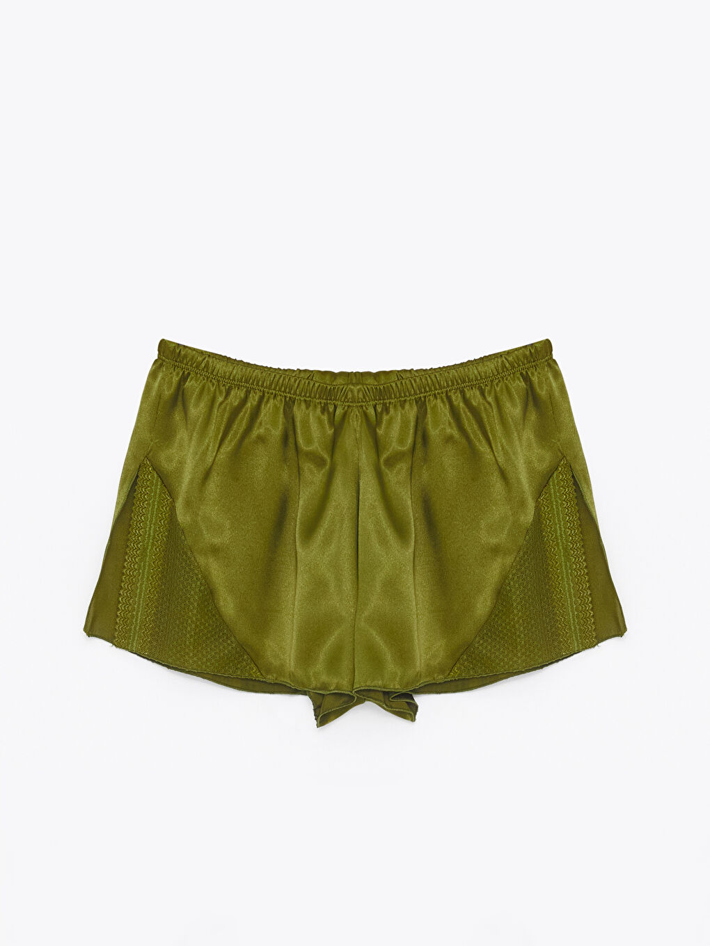 Haki Askılı Nakışlı Kadın Şortlu Pijama Takım-3