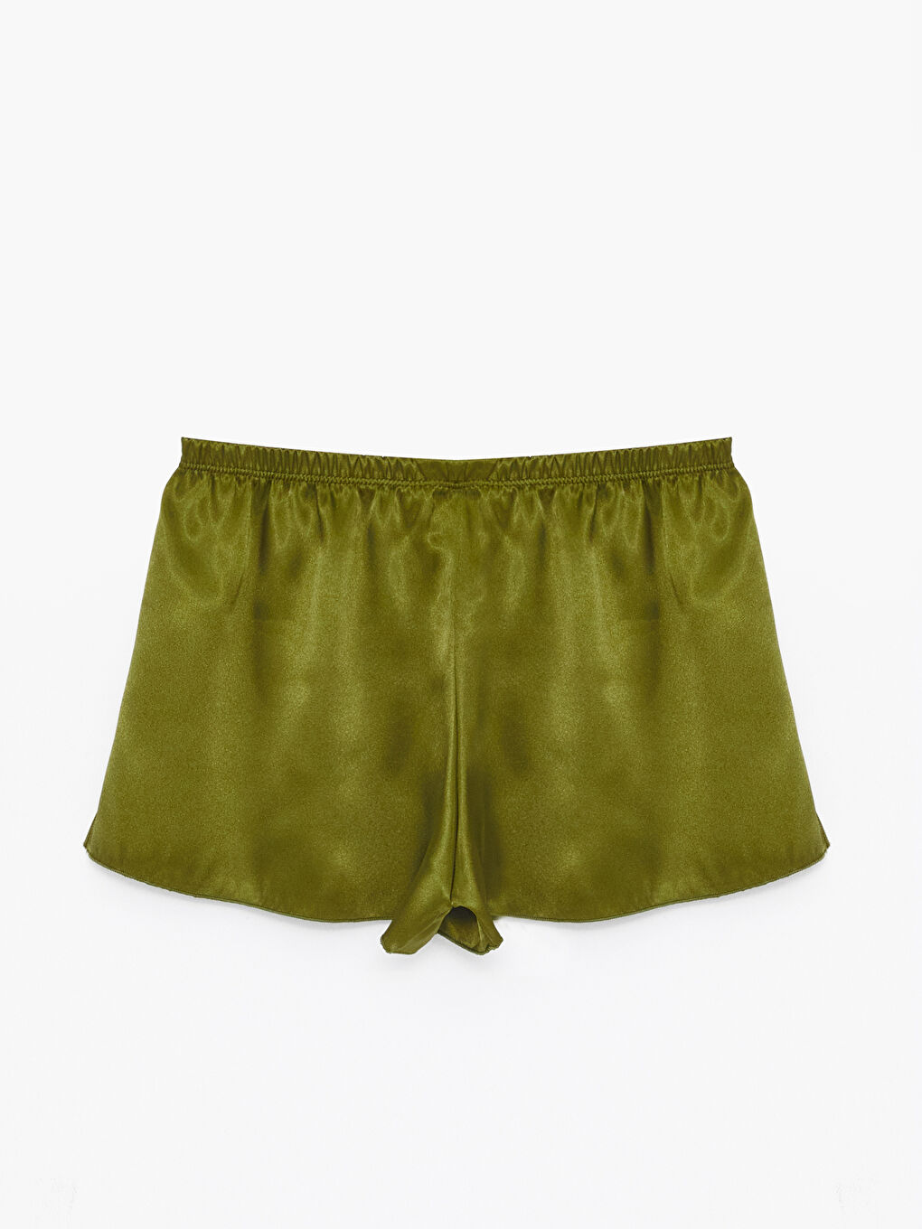 Haki Askılı Nakışlı Kadın Şortlu Pijama Takım-4