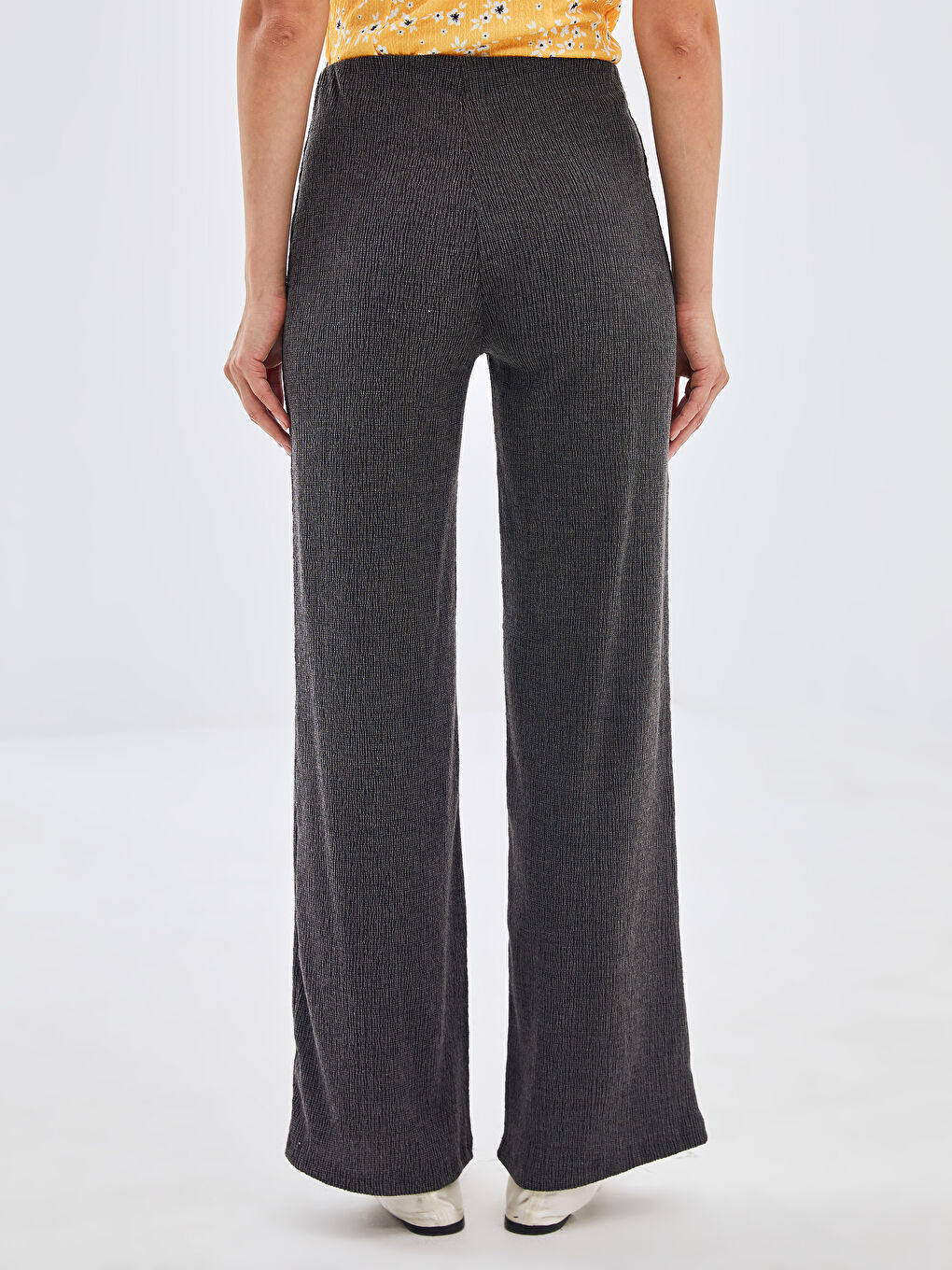Elastic Waist Textured Women's Trousers -S4OC61Z8-JQN