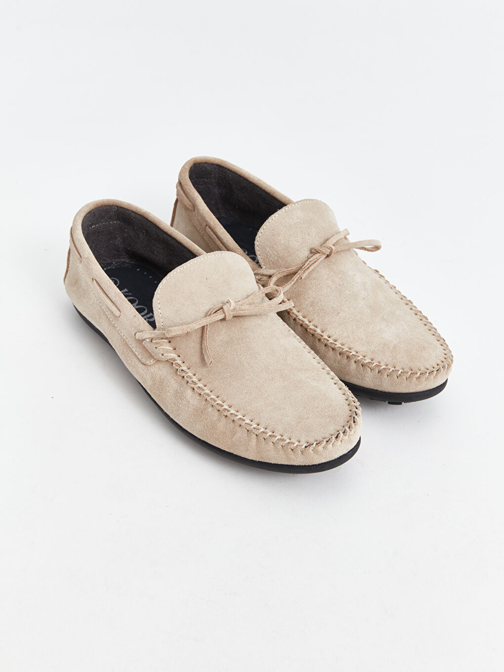 Bej Deri Süet Erkek Loafer Ayakkabı