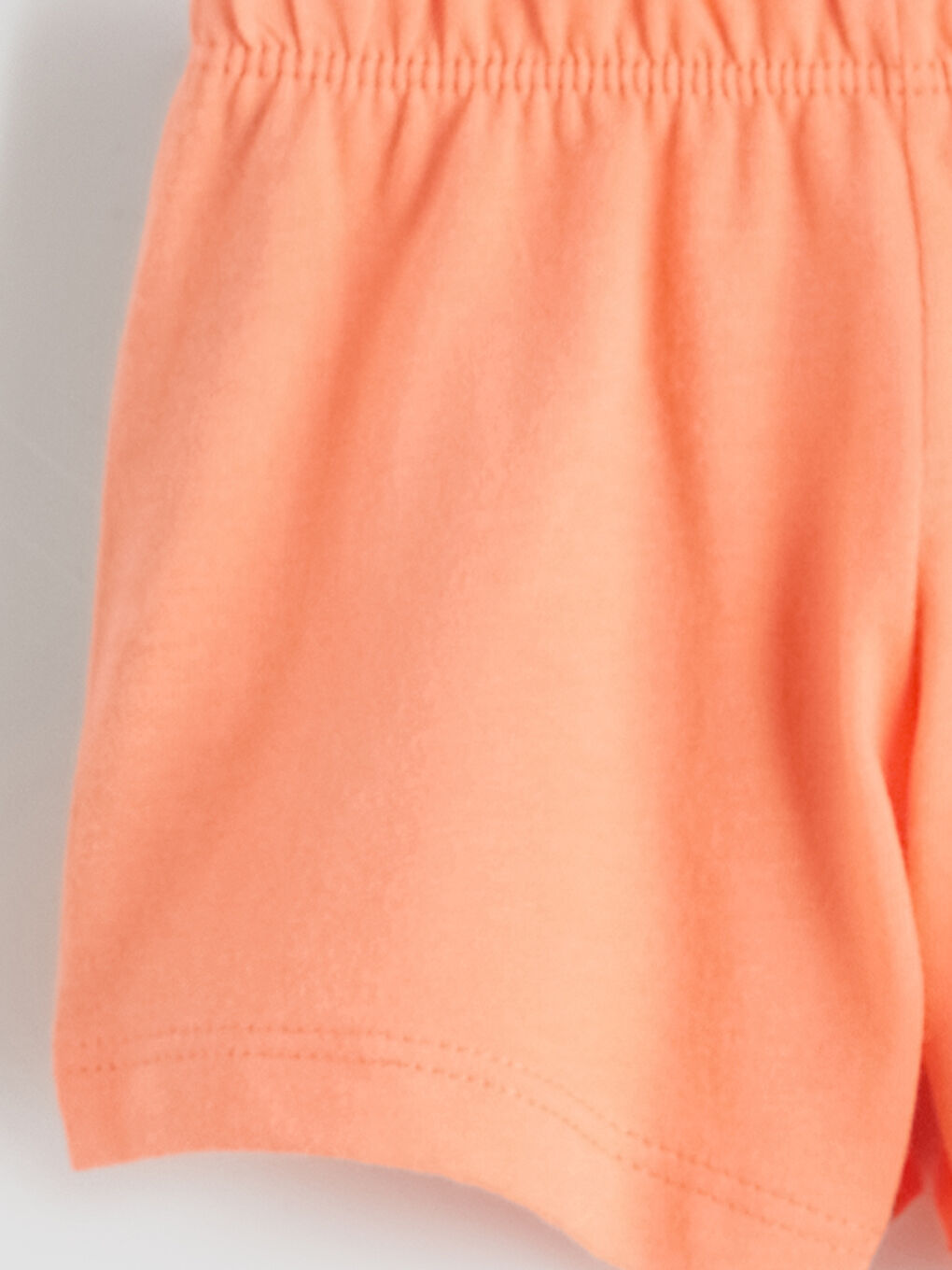 Beyaz Beli Lastik Erkek Çocuk Şort Pijama Altı-2