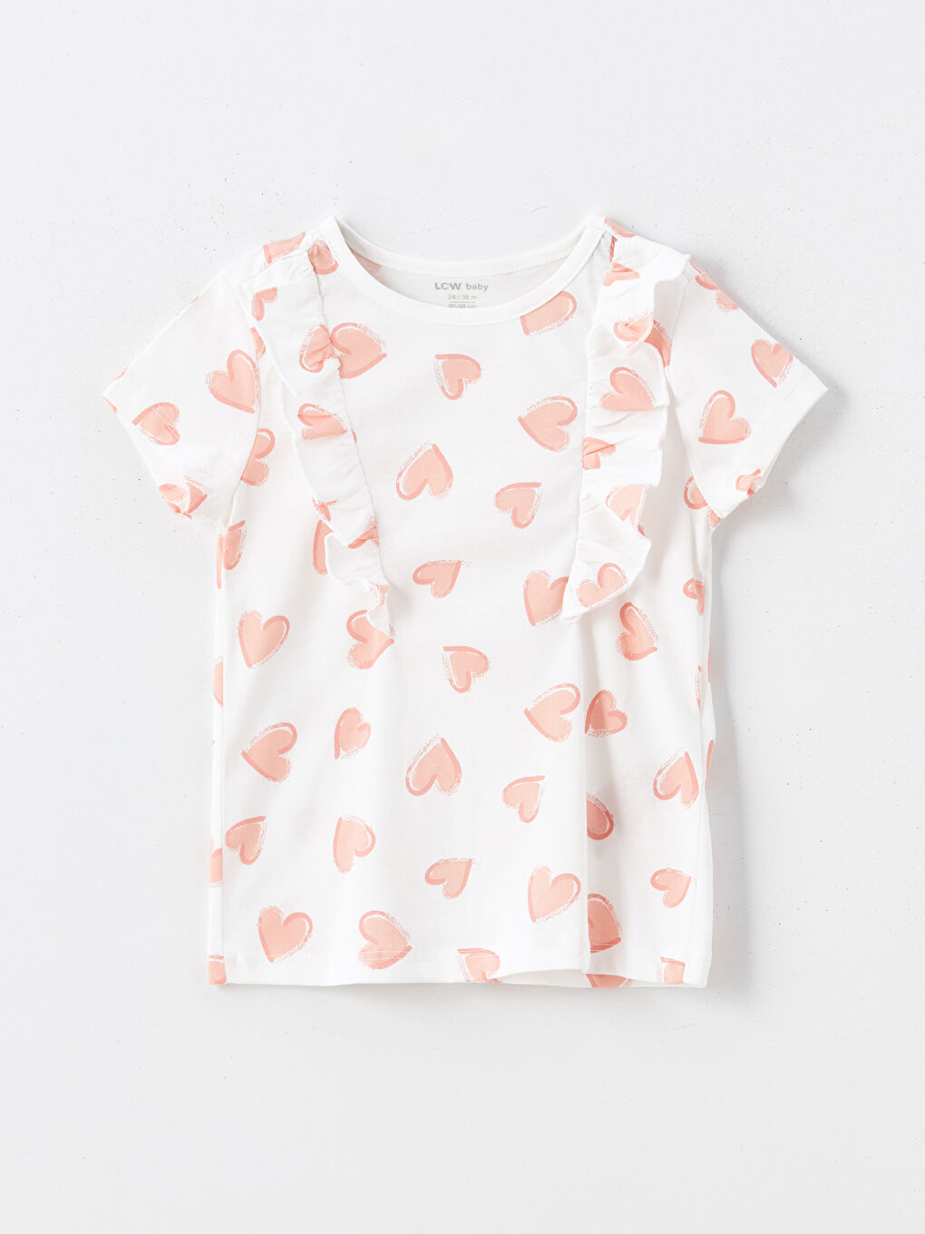 Crew Neck Short Sleeve Printed Baby Girl Pajama Set -S4OD50Z1-LRA