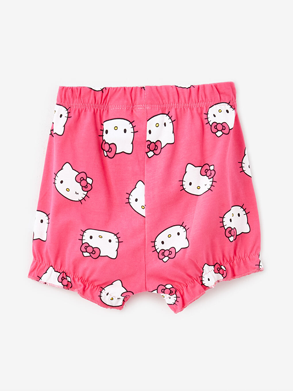 LCW baby Optik Beyaz Bisiklet Yaka Hello Kitty Baskılı Kız Bebek Şortlu Pijama Takımı - 4