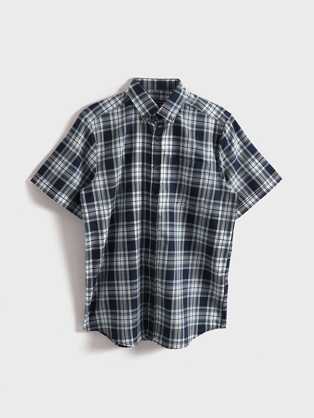 قميص عادي كاروهات كم قصير