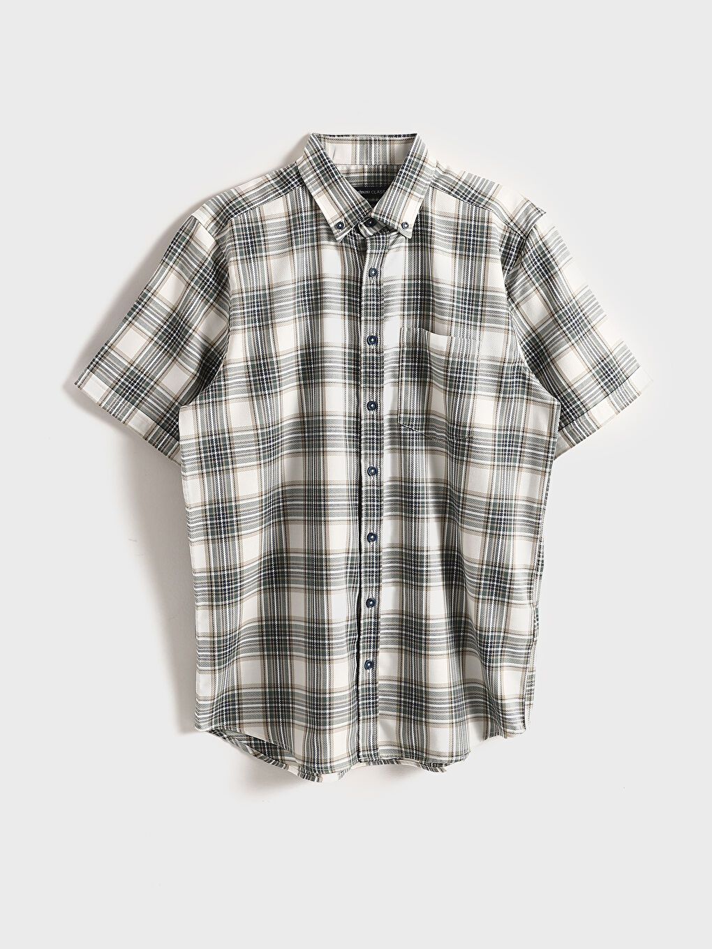 قميص عادي كاروهات كم قصير