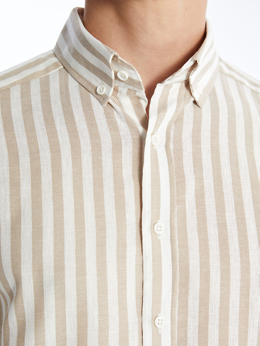 Regular Fit Long Sleeve Striped Men's Shirt -S4OE07Z8-LE8