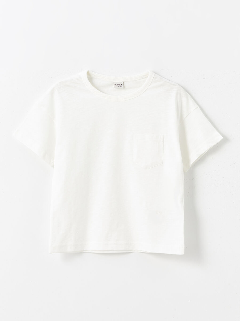 Ekru Bisiklet Yaka Basic Erkek Çocuk Tişört