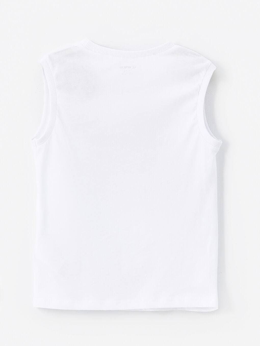 Beyaz Bisiklet Yaka Baskılı Erkek Bebek Atlet-1