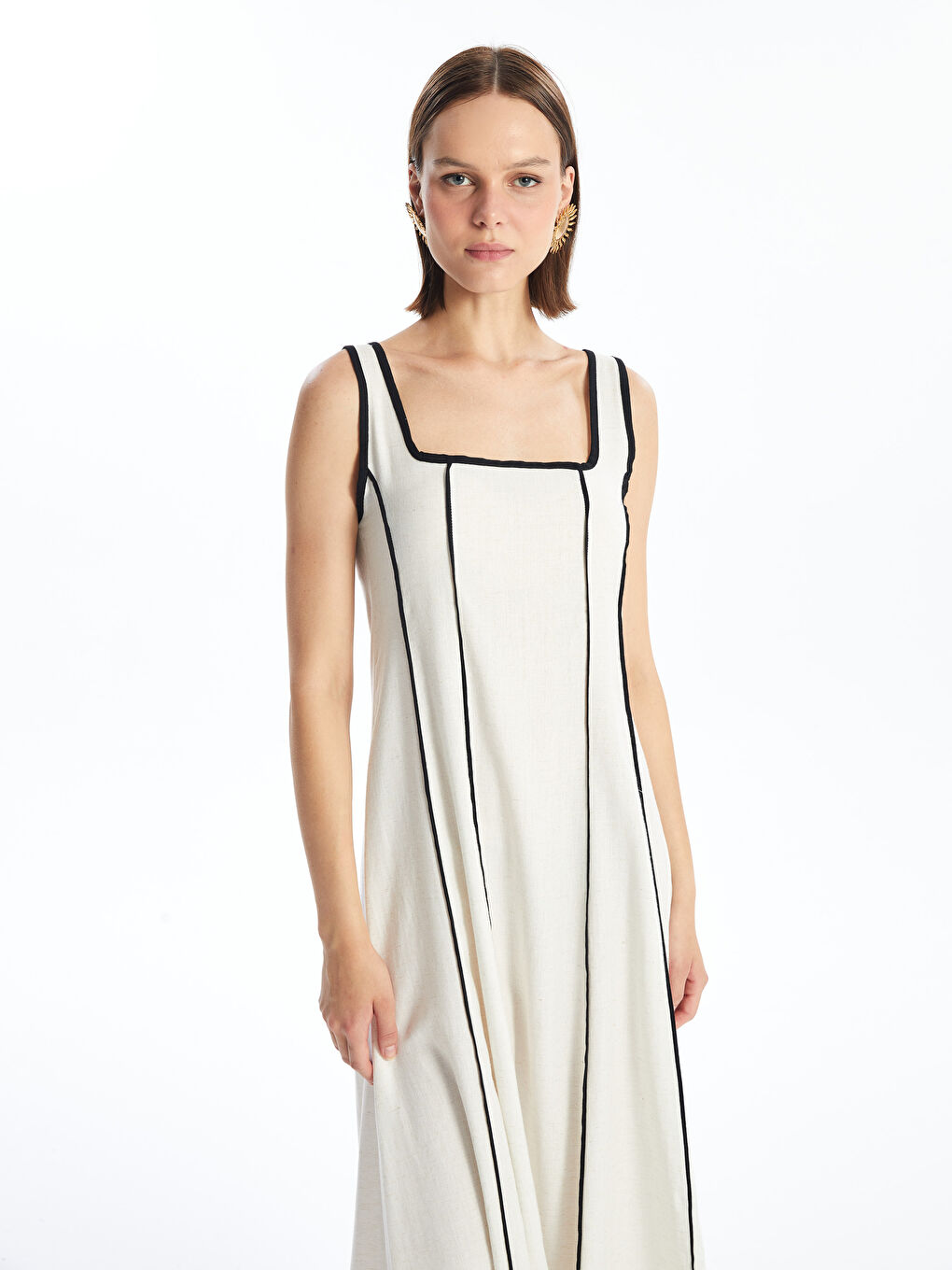 Square Collar Strappy Women's Dress -S4OE32Z8-PUX