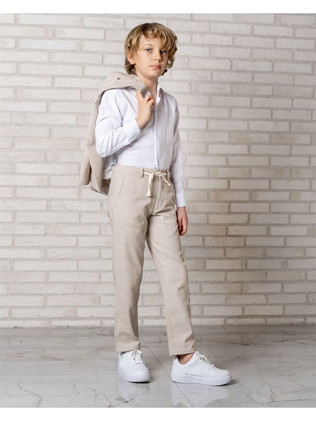 Bej Erkek Çocuk Takım Elbise-1