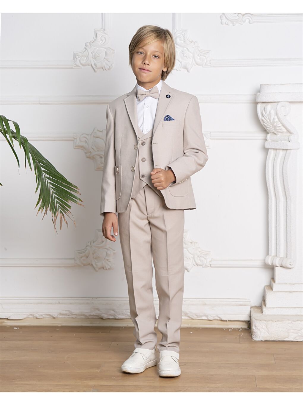 Bej Erkek Çocuk Takım Elbise