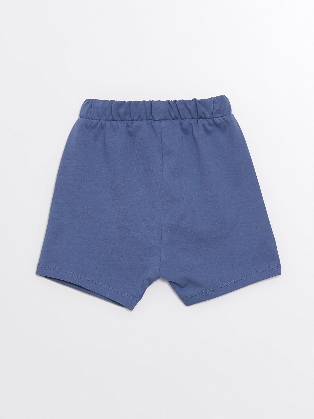 Mavi Beli Lastikli Basic Erkek Bebek Şort-1