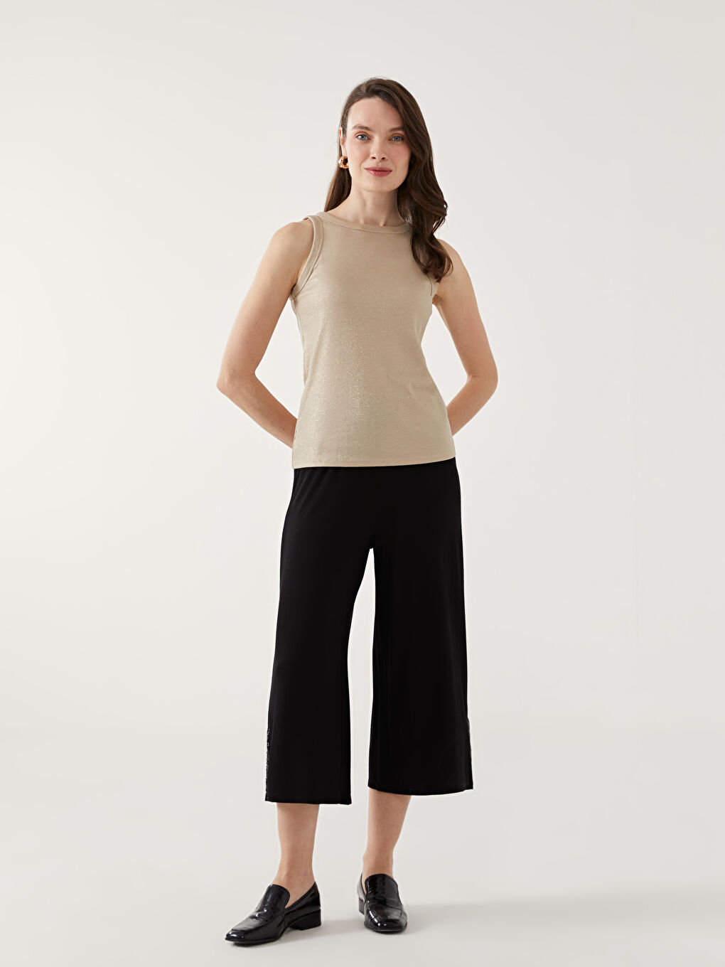 Elastic Waist Sequin Embellished Women'S Capri -S4OF17Z8-CVL