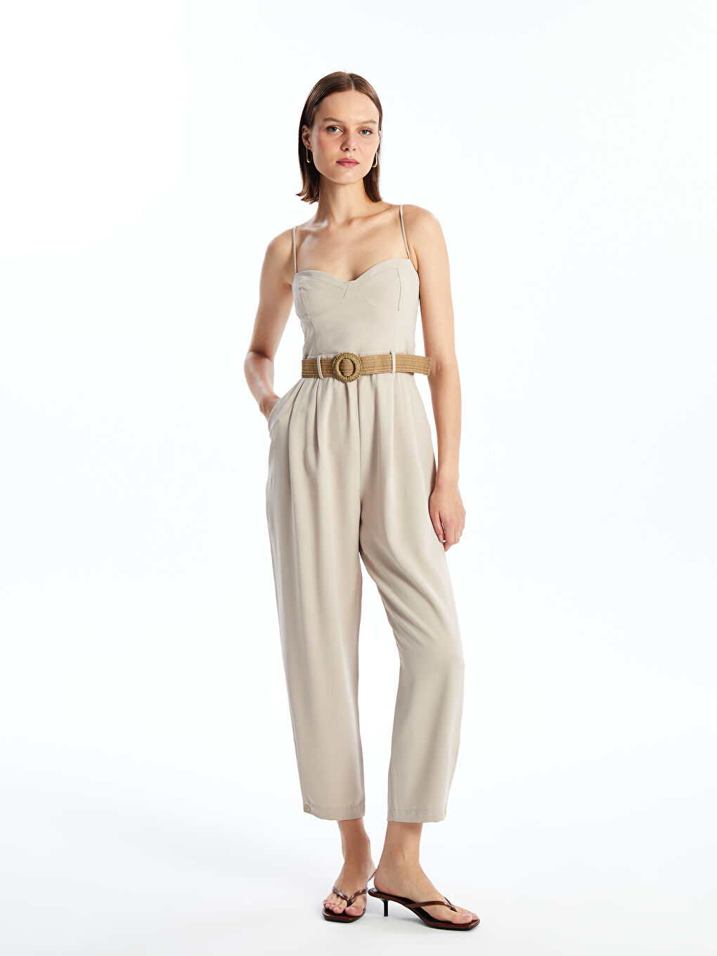 Sweetheart Neck Plain Strap Women's Jumpsuit -S4OF69Z8-E7V