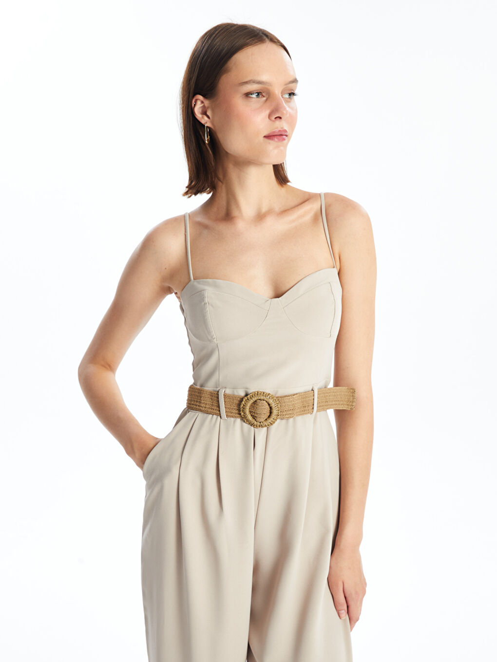 Sweetheart Neck Plain Strap Women's Jumpsuit -S4OF69Z8-E7V