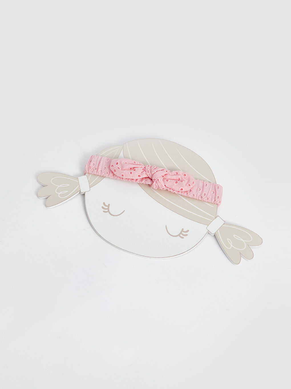 Pembe Fiyonk Desenli Kız Bebek Saç Bandı