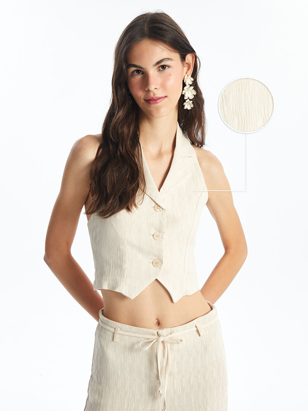 V Neck Regular Women's Vest -S4OF96Z8-FPT