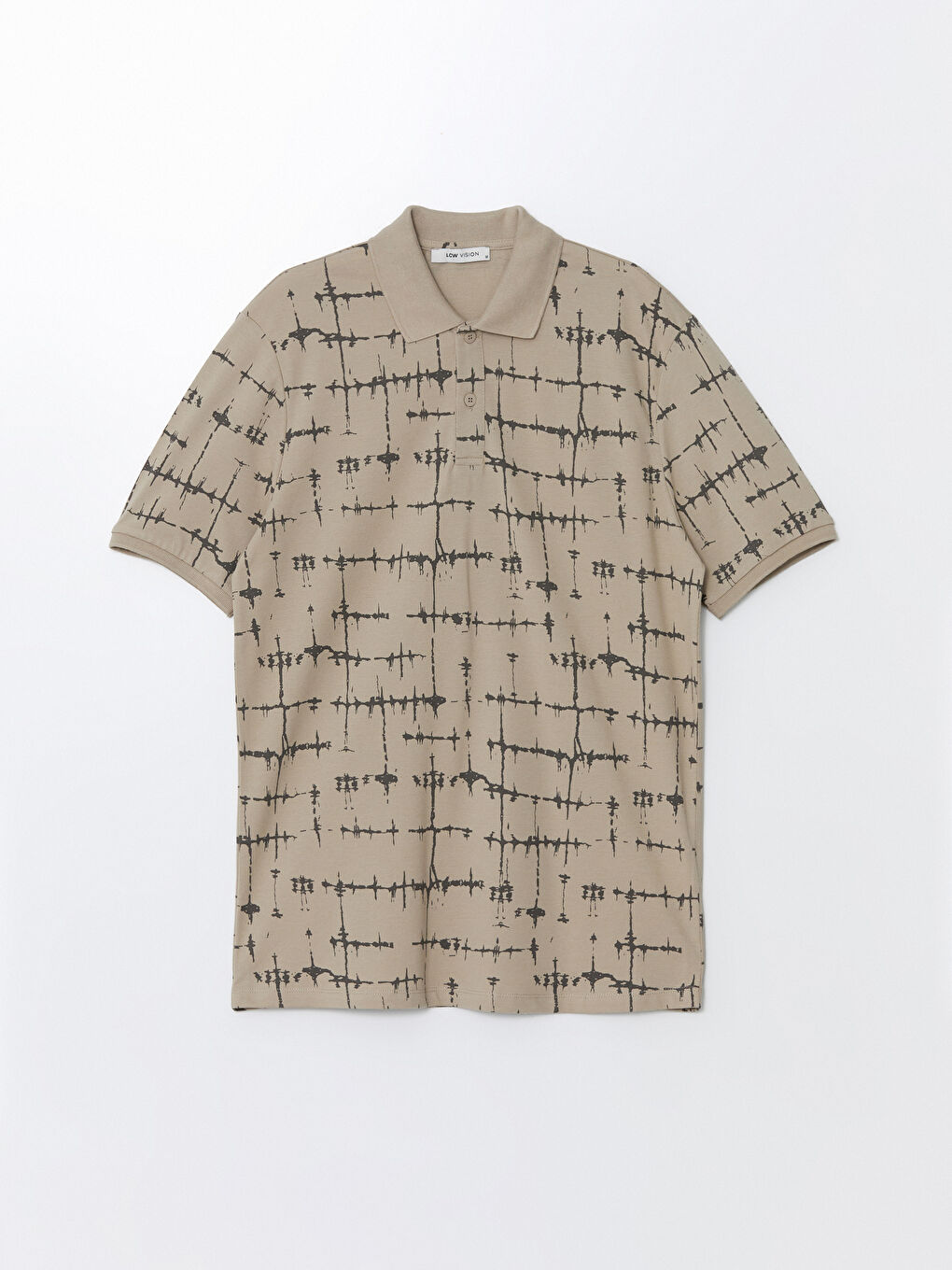 Polo Neck Short Sleeve Patterned Pike Men's T-shirt -S4OG00Z8-HZZ