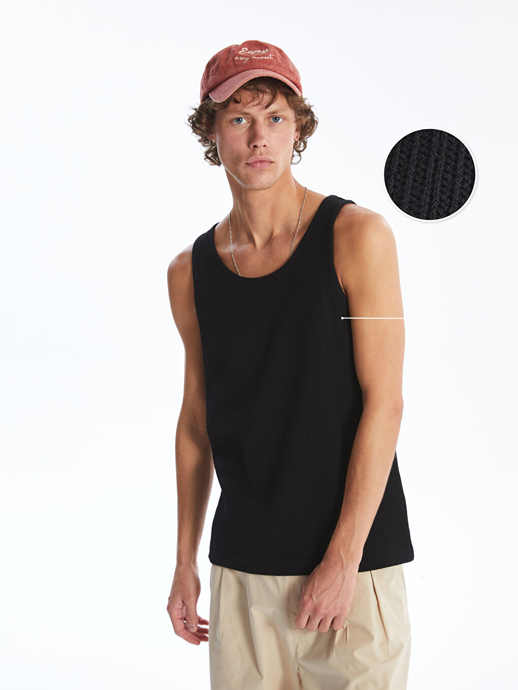 Crew Neck Men's Sleeveless T-Shirt -S4OG14Z8-CVL