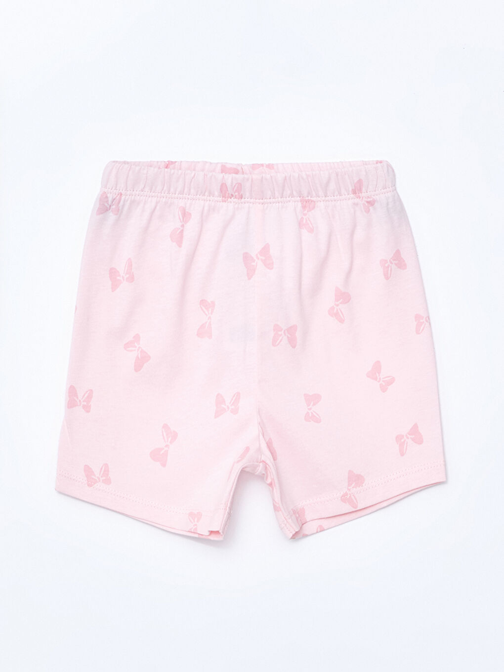 LCW baby Açık Pembe Baskılı Kare Yaka Askılı Minnie Mouse Baskılı Kız Bebek Şortlu Pijama Takım - 4