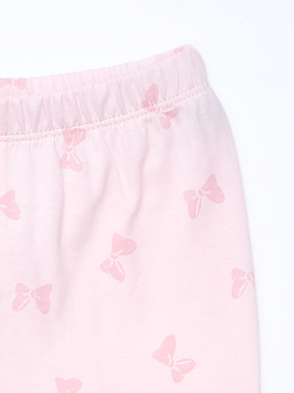 LCW baby Açık Pembe Baskılı Kare Yaka Askılı Minnie Mouse Baskılı Kız Bebek Şortlu Pijama Takım - 5