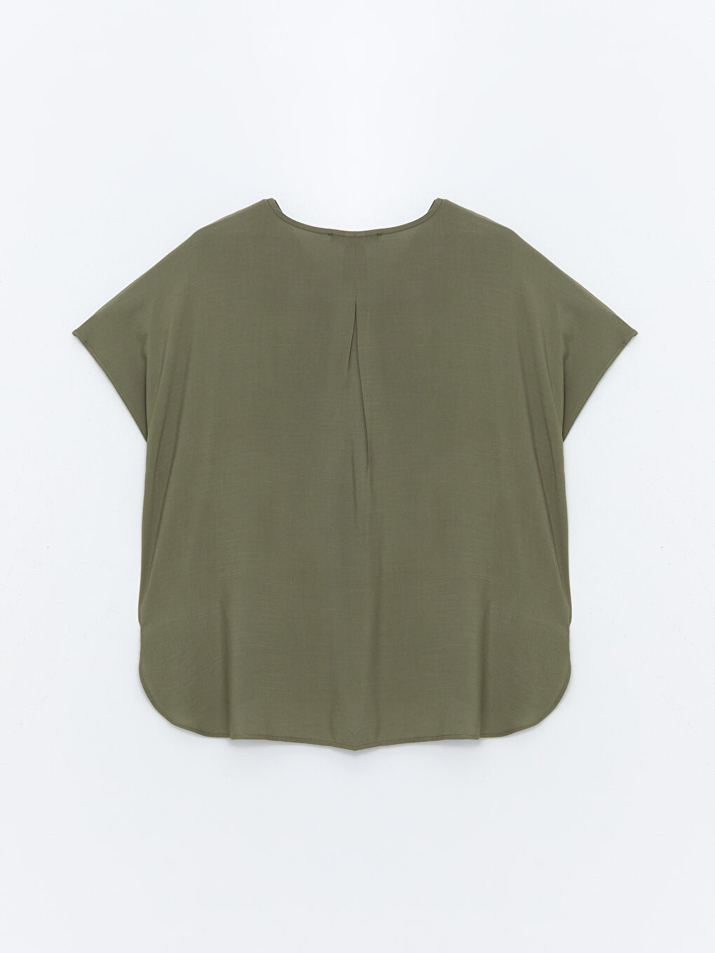V Neck Straight Short Sleeve Women Blouse -S4OG52Z8-L5C