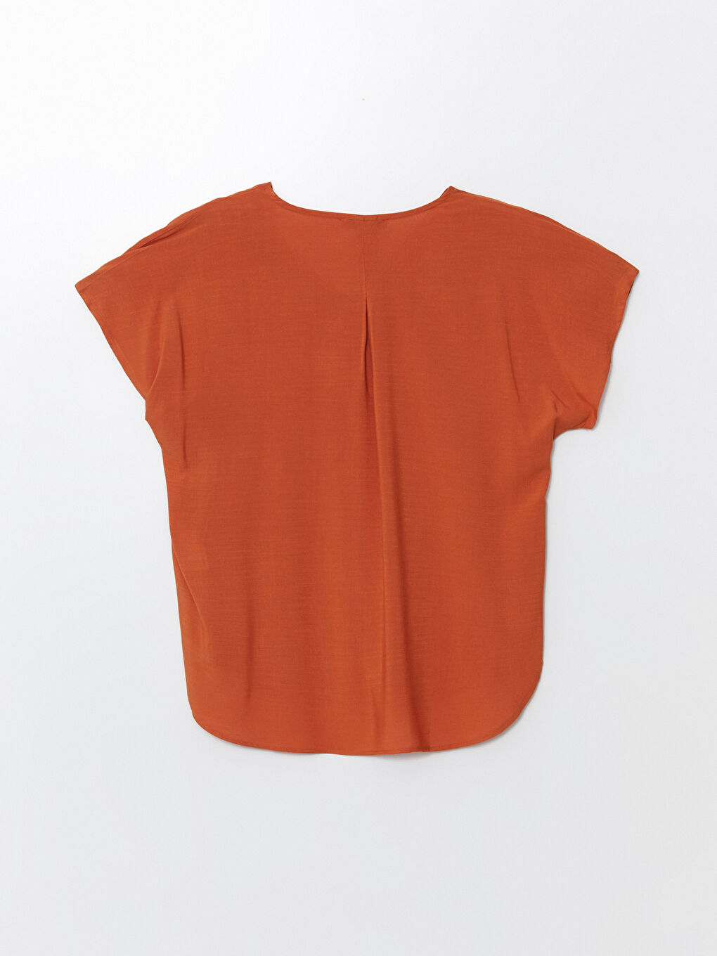V Neck Straight Short Sleeve Women Blouse -S4OG52Z8-REV