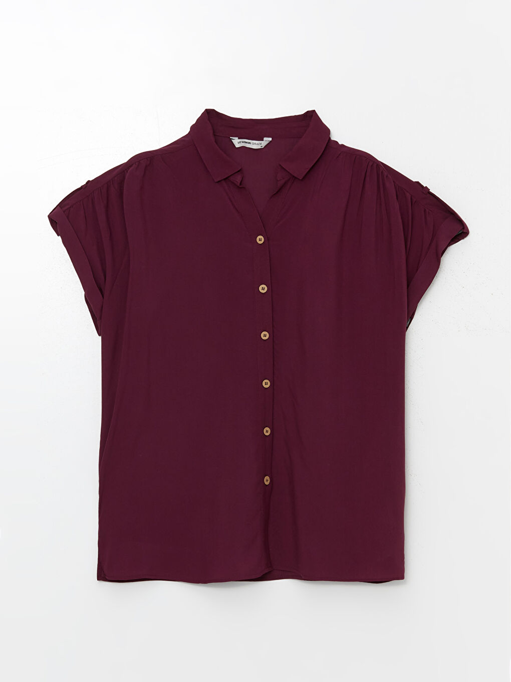 Plain Short-Sleeve Poplin Women's Shirt -S4OG61Z8-JRP