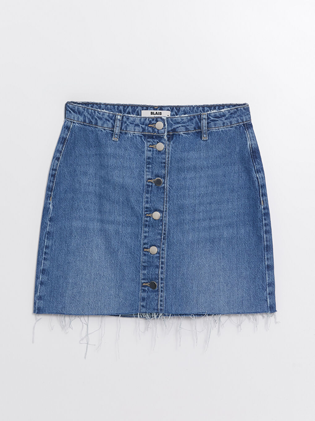 BLAİS Indigo Standart Fit Kadın Jean Etek - 4