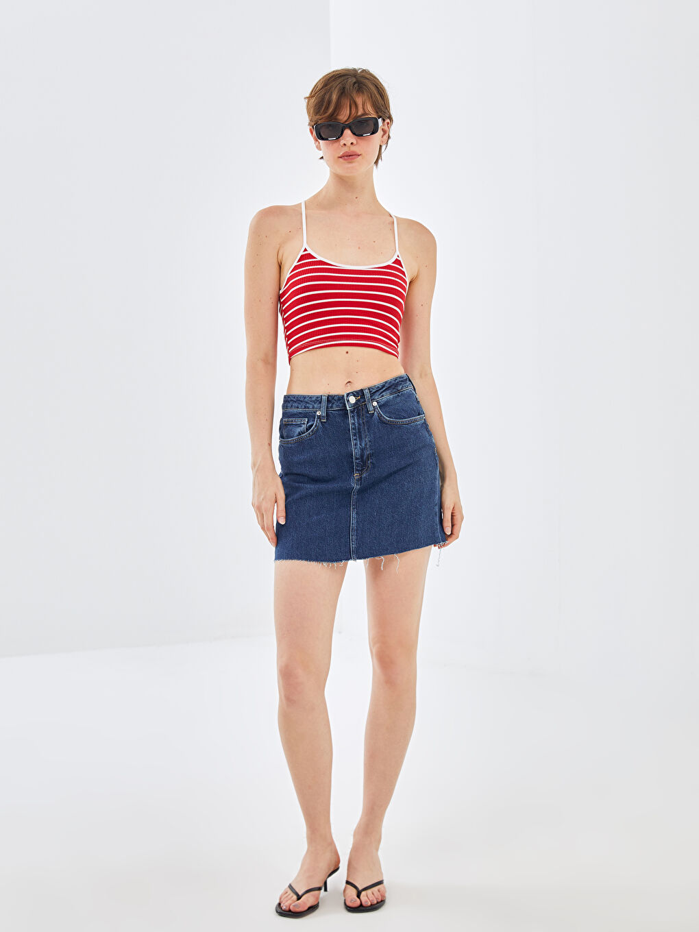 İndigo Standart Fit Kadın Jean Etek